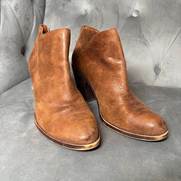Lucky Brand Tan Leather Western Ankle Booties‎ – Women’s 7.5 M - Picture 2 of 7